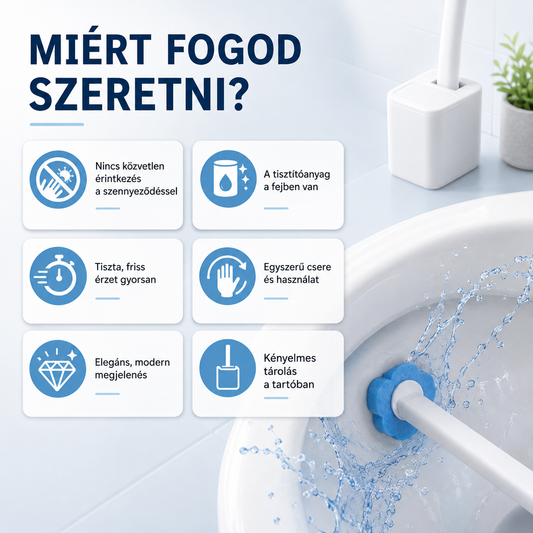 Foamy WC tisztító szett – cserélhető fejekkel